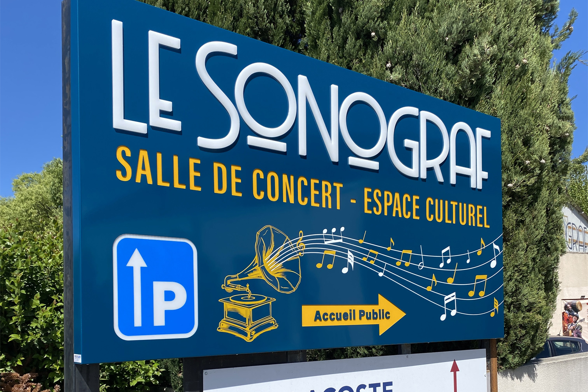 Enseigne salle de concert Le Sonograf (Le Thor - 84)